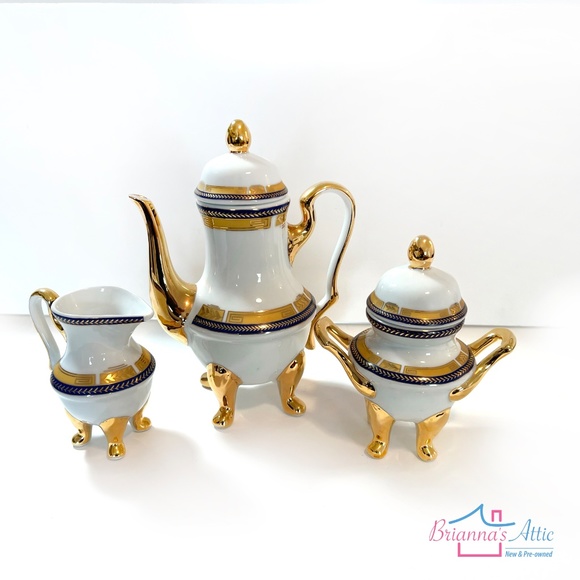 Yau Shing Laurel Shield Vintage Fine Porcelain Espresso/Demitasse Set 15 Piece - Picture 4 of 11